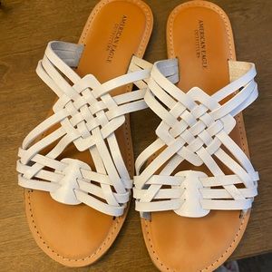 AE White Straps Sandals